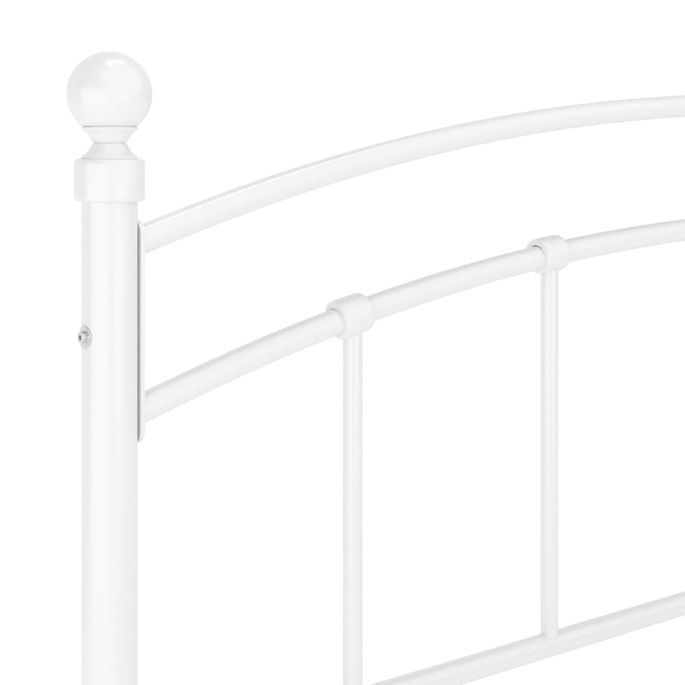 Lit blanc Métal 200x200 cm tête de lit arrondie Ronda - Photo n°6