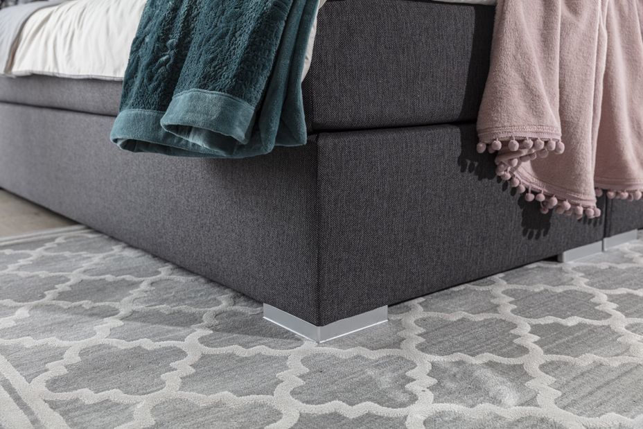 Lit coffre boxspring simili cuir marron avec matelas et surmatelas Kavin - Photo n°11