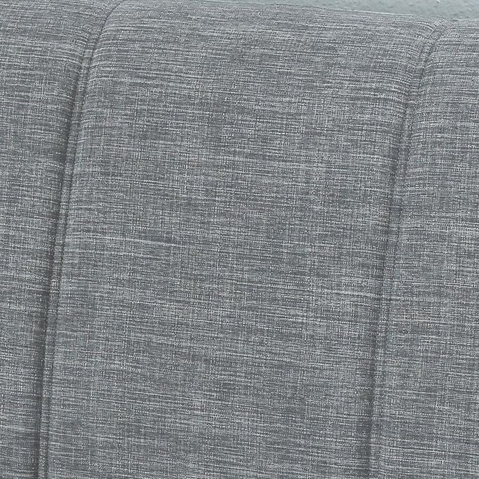 Lit coffre simili cuir blanc et tissu gris Xenni 140x190 cm - Photo n°6