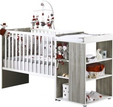 Baby Price Lit Combine Transformable Bebe Chene Silex Et Blanc Loulou 60 Lestendances Fr
