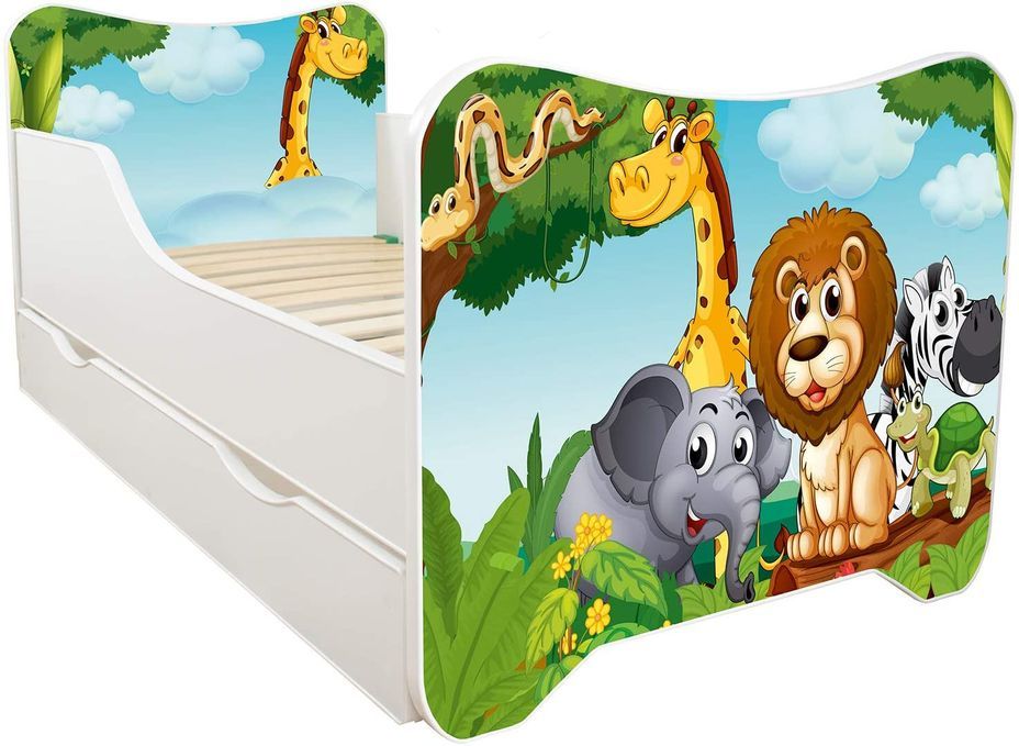 Lit enfant à tiroir et matelas 70x140 cm Africa - Photo n°2