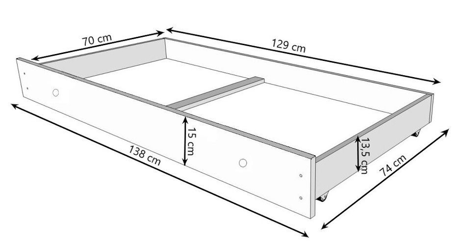 Lit enfant avec motif petit panda 70x140 ou 80x160 cm - Matelas inclus - Tiroir de rangement - Photo n°8