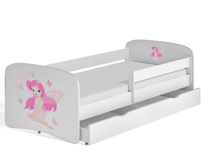 Lit enfant BABYDREAMS fée avec papillons avec tiroir et matelas