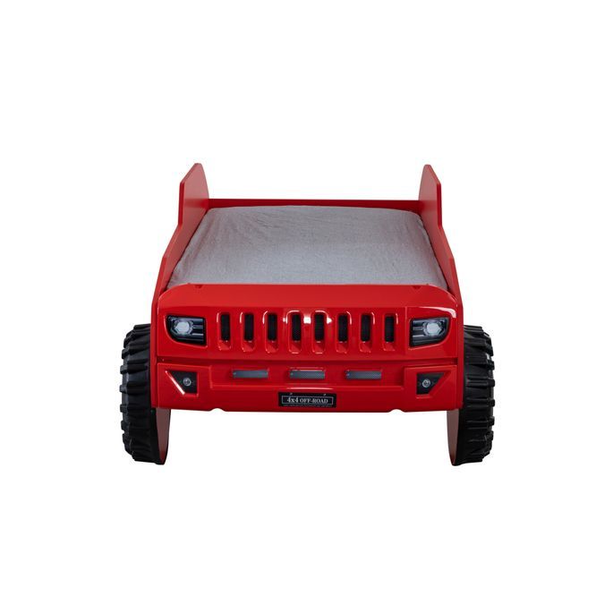Lit enfant jeep rouge tout terrain avec phares - Photo n°10