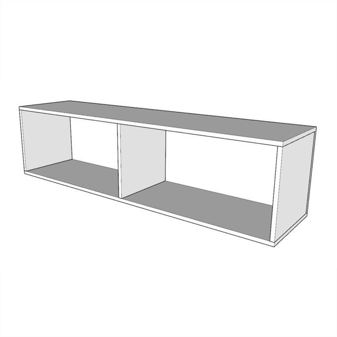 Lit escamotable 140x190 cm avec 1 meuble haut bois blanc kanto - Photo n°6