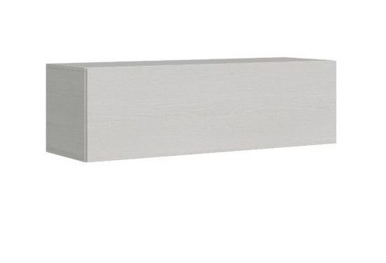 Lit escamotable avec colonne de rangement et éléments hauts bois frêne blanc kanto 160x190 cm - Photo n°9
