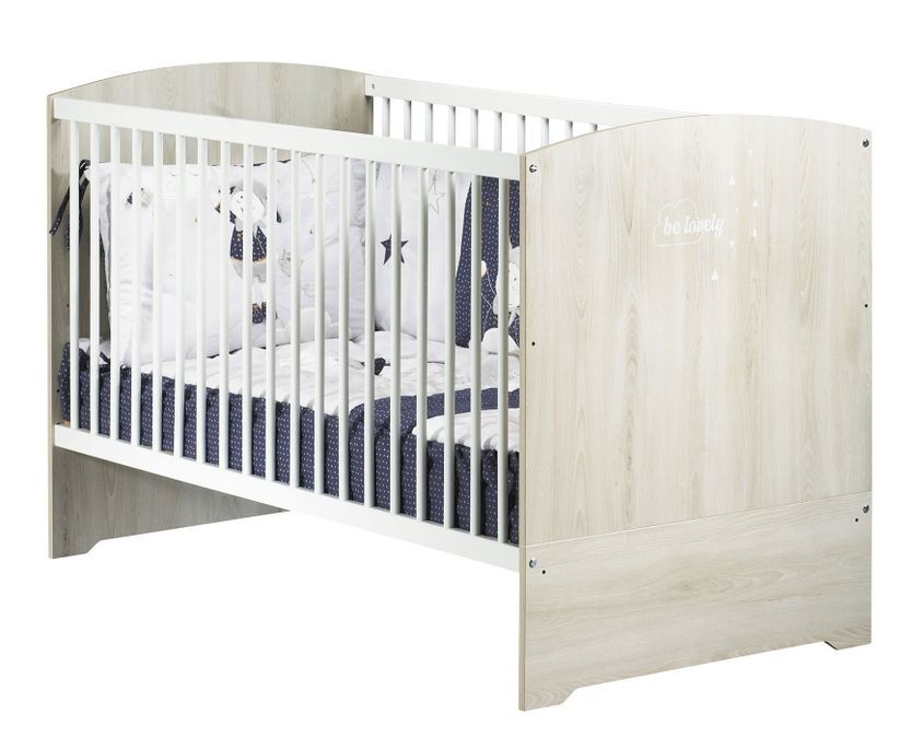 Lit évolutif 70x140 cm bois clair et blanc Smile - Photo n°1