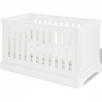 Lit évolutif bébé bois laqué mat blanc Emilia 70x140 cm - Photo n°1