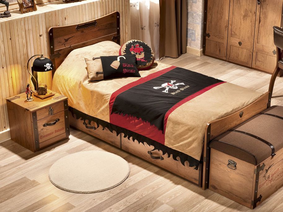 Lit gigogne Pirate bois clair 90x190 cm - Photo n°2