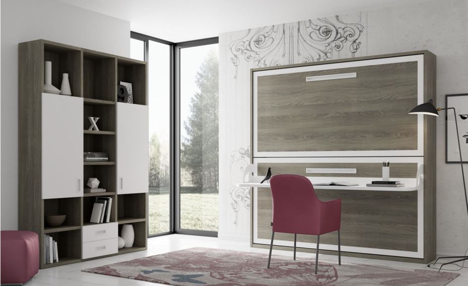 Lit superposé escamotable avec bureau Melina 90x190 cm - Photo n°7