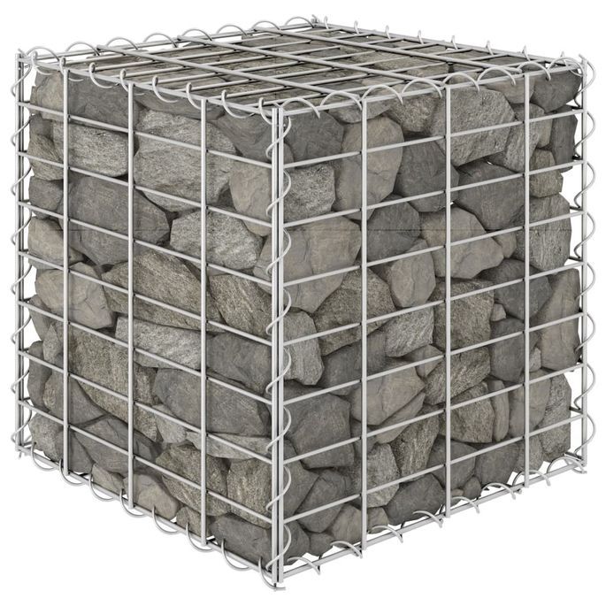 AKOZON Lits Surélevés En Gabion 3 Pcs 30x30x50 Cm Fer
