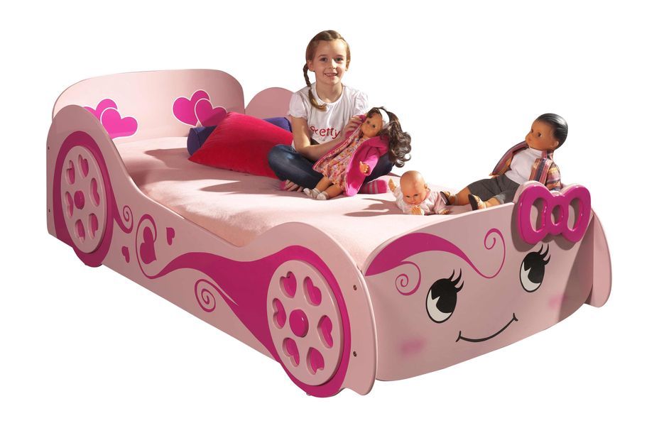 Lit voiture 90x200 cm bois rose Cara - Photo n°4