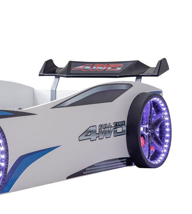 Lit voiture de course avec bruitages et leds Mustang blanc - Photo n°4