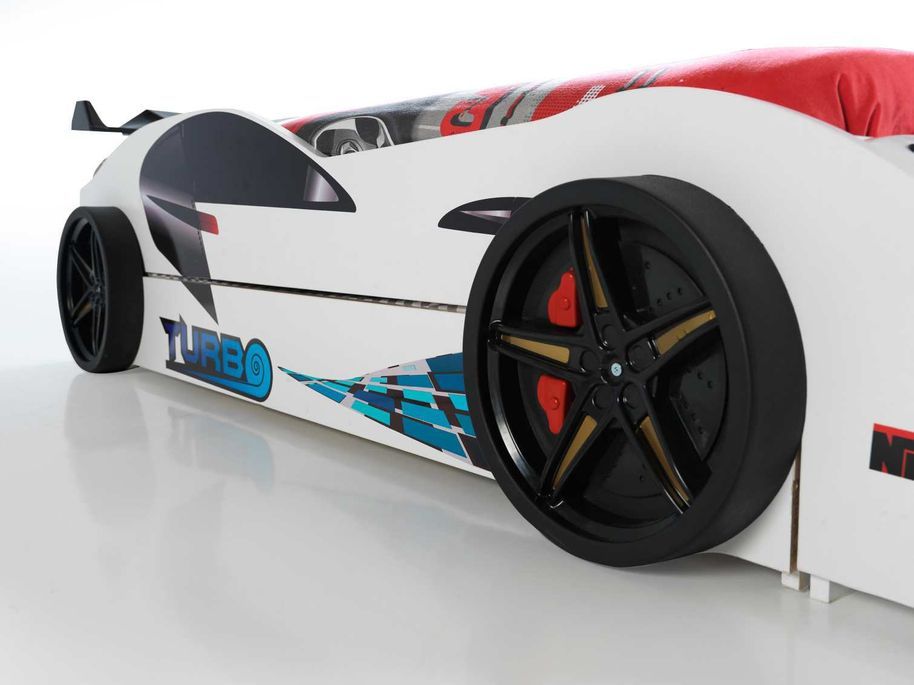 Lit voiture de course double couchage 90x190 cm Racing blanc - Photo n°5