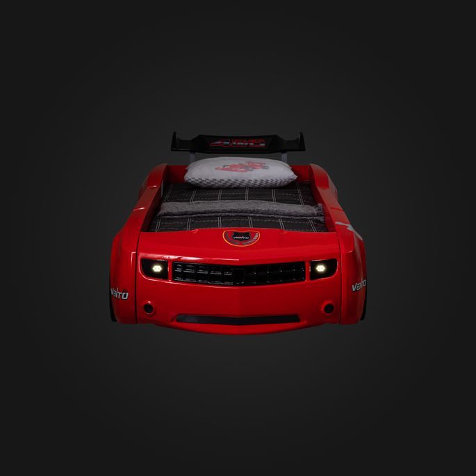 Lit voiture de course rouge avec phares Fusion 90x190 cm - Photo n°6