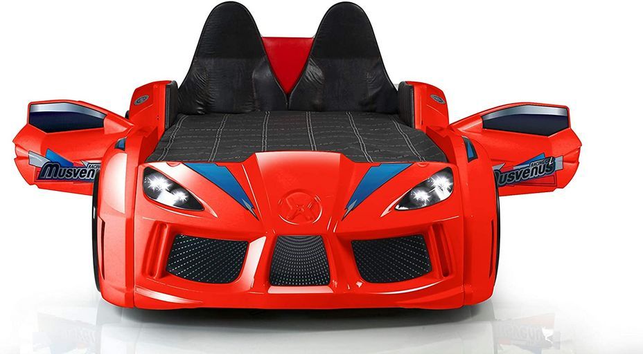 Lit voiture de sport rouge à Led avec effets sonores Competition 90x190 cm - Photo n°2