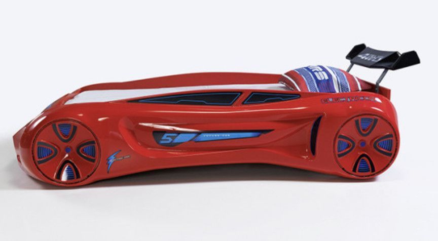 Lit voiture enfant futuriste rouge à Led avec effets sonores 90x190 cm - Photo n°2