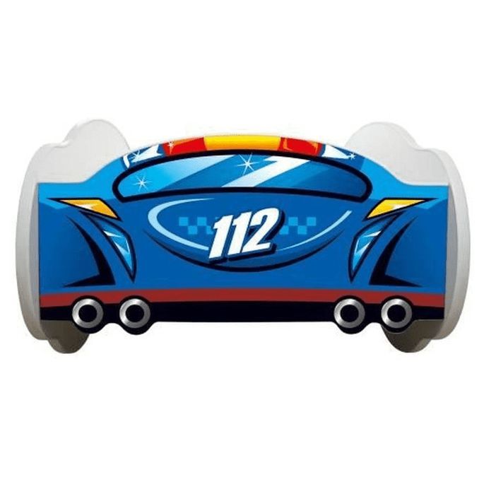Lit voiture police bleu 70x140 cm - Sommier et matelas inclus - Photo n°4