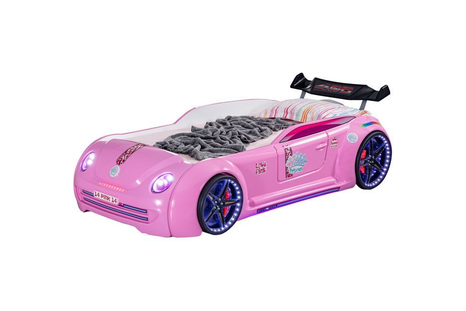 Lit voiture pour fille Lover rose à led et bruitage 90x190 cm - Photo n°9