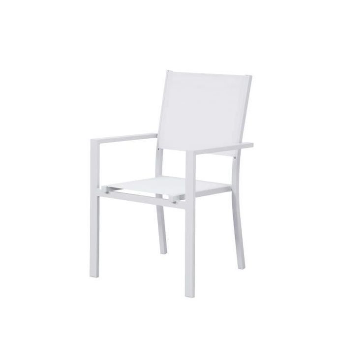 Lot de 2 fauteuils a manger de jardin - Aluminium - 54 x 57 x 88 cm - Photo n°2