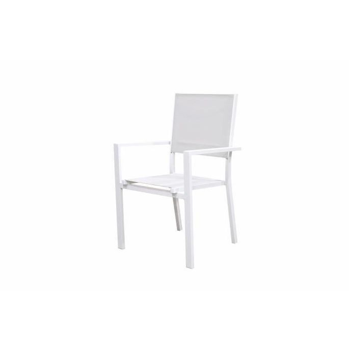 Lot de 2 fauteuils a manger de jardin - Aluminium - 54 x 57 x 88 cm - Photo n°4