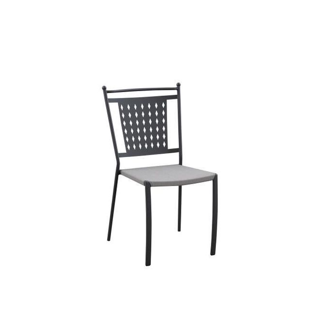 Lot de 4 chaises a manger de jardin - Style zellige - Acier thermolaqué + Textilene - 50 x 59 x 91 cm - Photo n°2