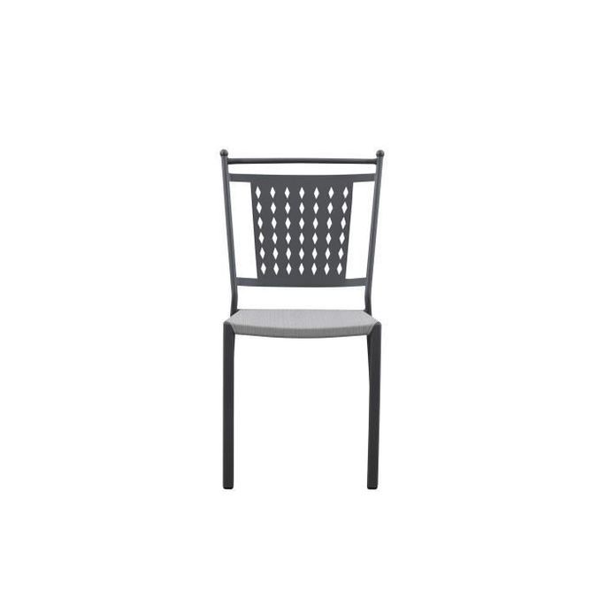 Lot de 4 chaises a manger de jardin - Style zellige - Acier thermolaqué + Textilene - 50 x 59 x 91 cm - Photo n°5
