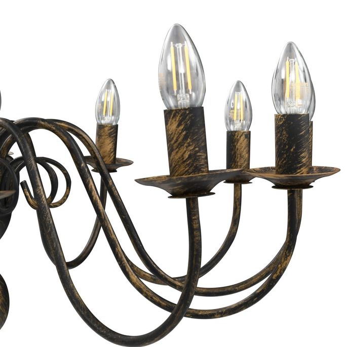 Lustre Noir antique 12 ampoules E14 LesTendances.fr