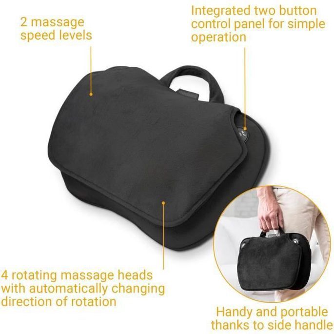 MEDISANA MC 850 - Coussin de massage Shiatsu épaules, dos, jambes et cou - 2 vitesses - Fonction chaleur - Rembourrage flexible - Photo n°4