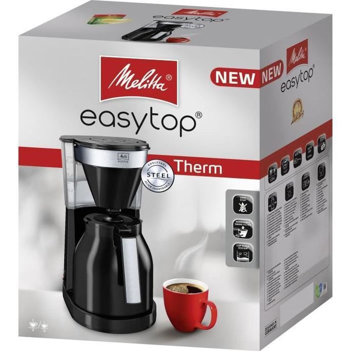 MELITTA Easy Top Therm II 1023-08 - Cafetiere filtre 1L - 1050 W - Noir - Photo n°3