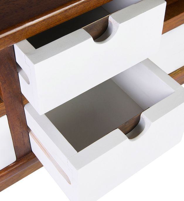 Meuble bas 4 tiroirs et 2 niches bois massif de mindi Kretos 140 cm - Photo n°4