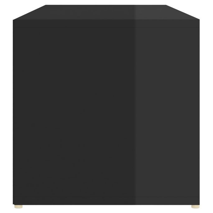 Meuble bas de rangement noir brillant 105x35x35 cm - Photo n°5