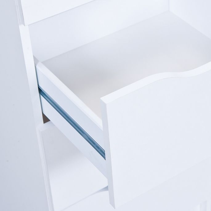 Meuble de rangement 3 tiroirs bois mélaminé blanc Bakus - Photo n°3
