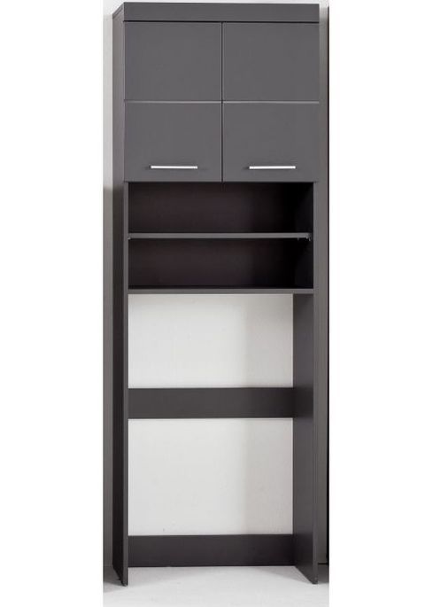 Meuble dessus de machine à laver pour salle de bain gris brillant Kelia - Photo n°1