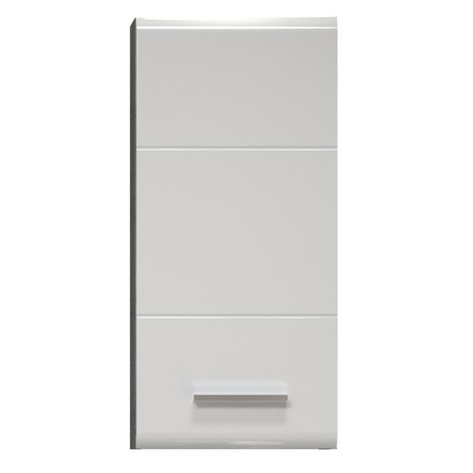 Meuble haut 1 porte blanc brillant et gris foncé Touka 35 cm - Photo n°5
