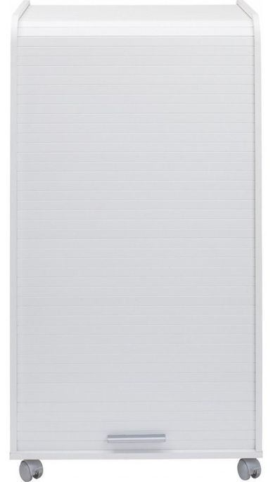 Meuble informatique à rideau blanc Orga 140 cm - Photo n°2