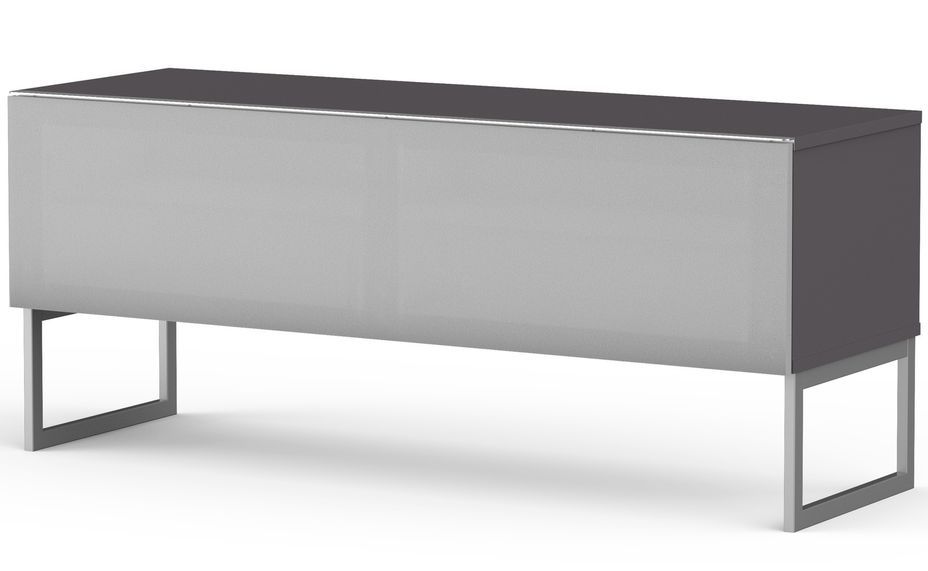Meuble TV tissu acoustique et mélaminé gris Venezia 120 cm - Photo n°1