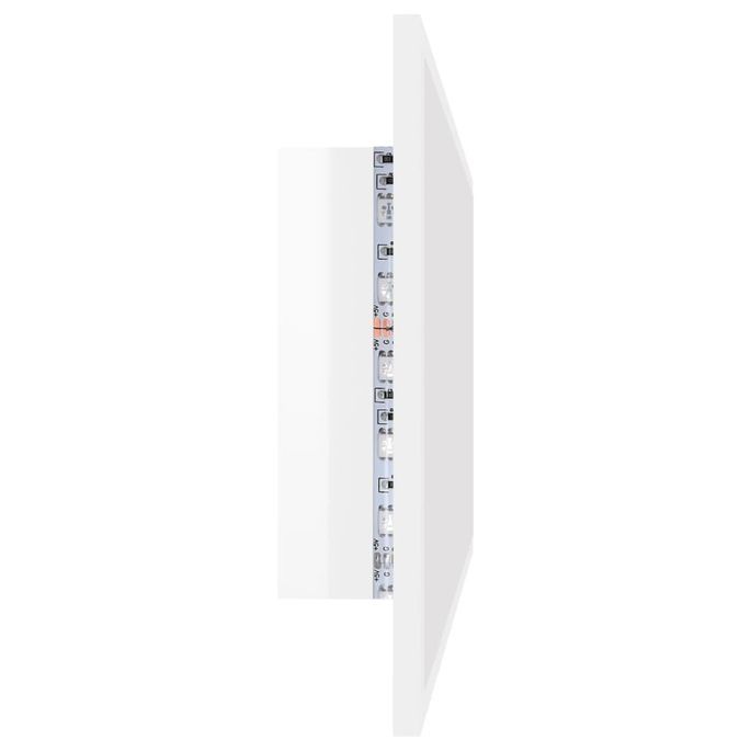 Miroir à LED de bain Blanc brillant 100x8,5x37 cm - Photo n°8
