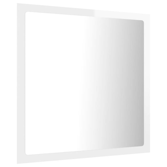 Miroir à LED de bain Blanc brillant 40x8,5x37 cm - Photo n°7
