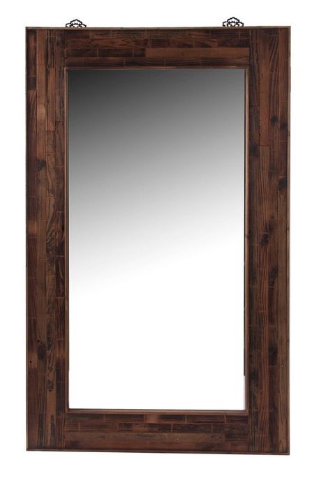 Miroir colonial bois pin recyclé marron Koniva - Photo n°1