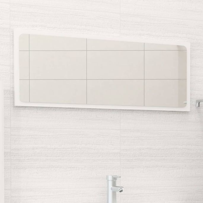 Miroir de salle de bain Blanc brillant 90x1,5x37 cm - Photo n°2