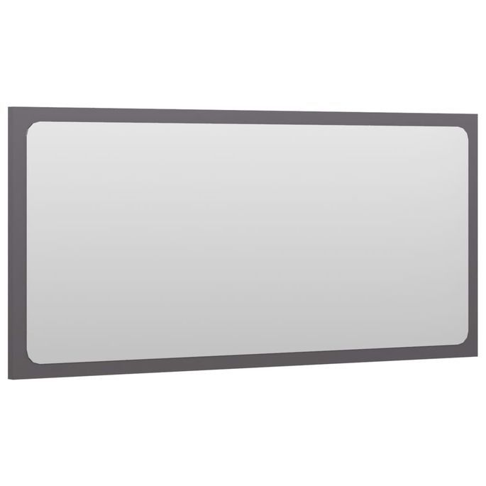 Miroir de salle de bain Gris brillant 80x1,5x37 cm - Photo n°3