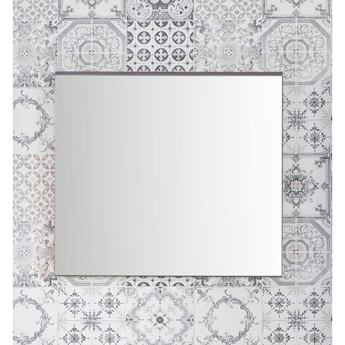 Miroir mural rectangulaire chêne gris Varok 60 cm - Photo n°3