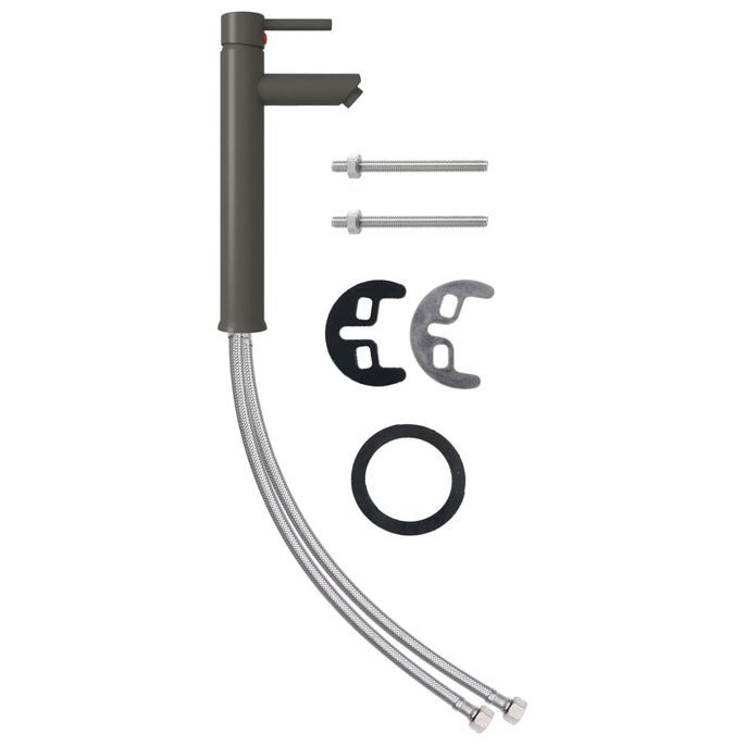 Mitigeur de salle de bain Gris 12x30 cm - Photo n°4