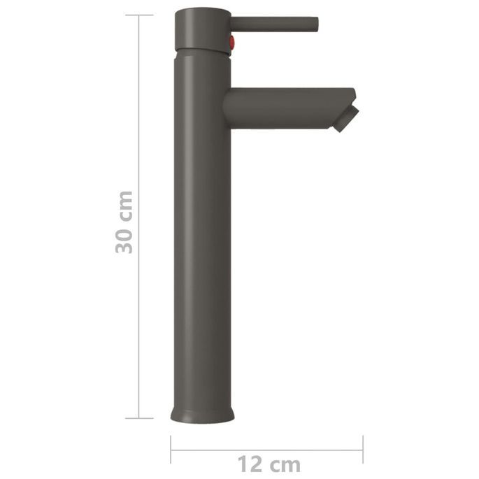 Mitigeur de salle de bain Gris 12x30 cm - Photo n°5