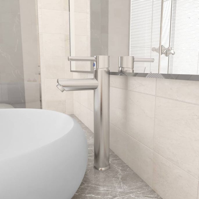 Mitigeur de salle de bain Nickel 12x30 cm - Photo n°1