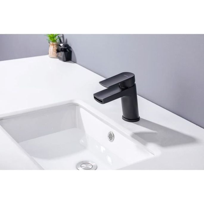 Mitigeur pour vasque et lavabo - Mécanique - Noir mat OCEANIC - Photo n°5