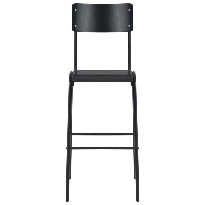 Mobilier de bar 3 pcs Acier Noir 3 - Photo n°8