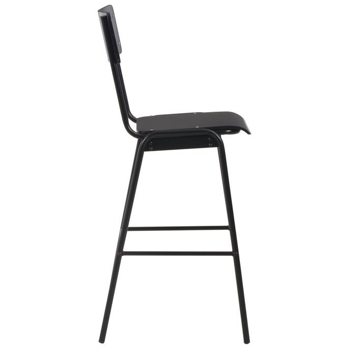 Mobilier de bar 3 pcs Acier Noir 3 - Photo n°10