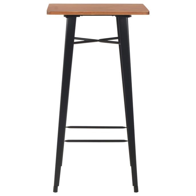 Mobilier de bar 3 pcs Acier Noir - Photo n°3